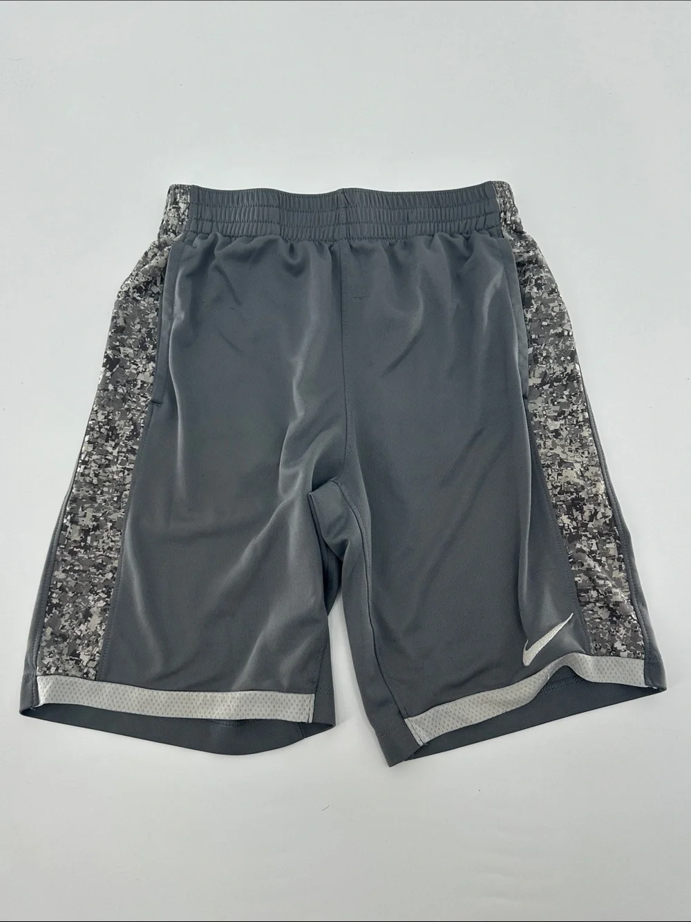 Nike Gray Athletic Shorts with Camouflage Side Panels